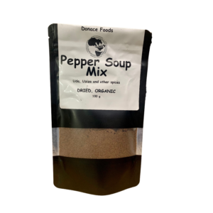 pepper soup mix in a stand-up pouch